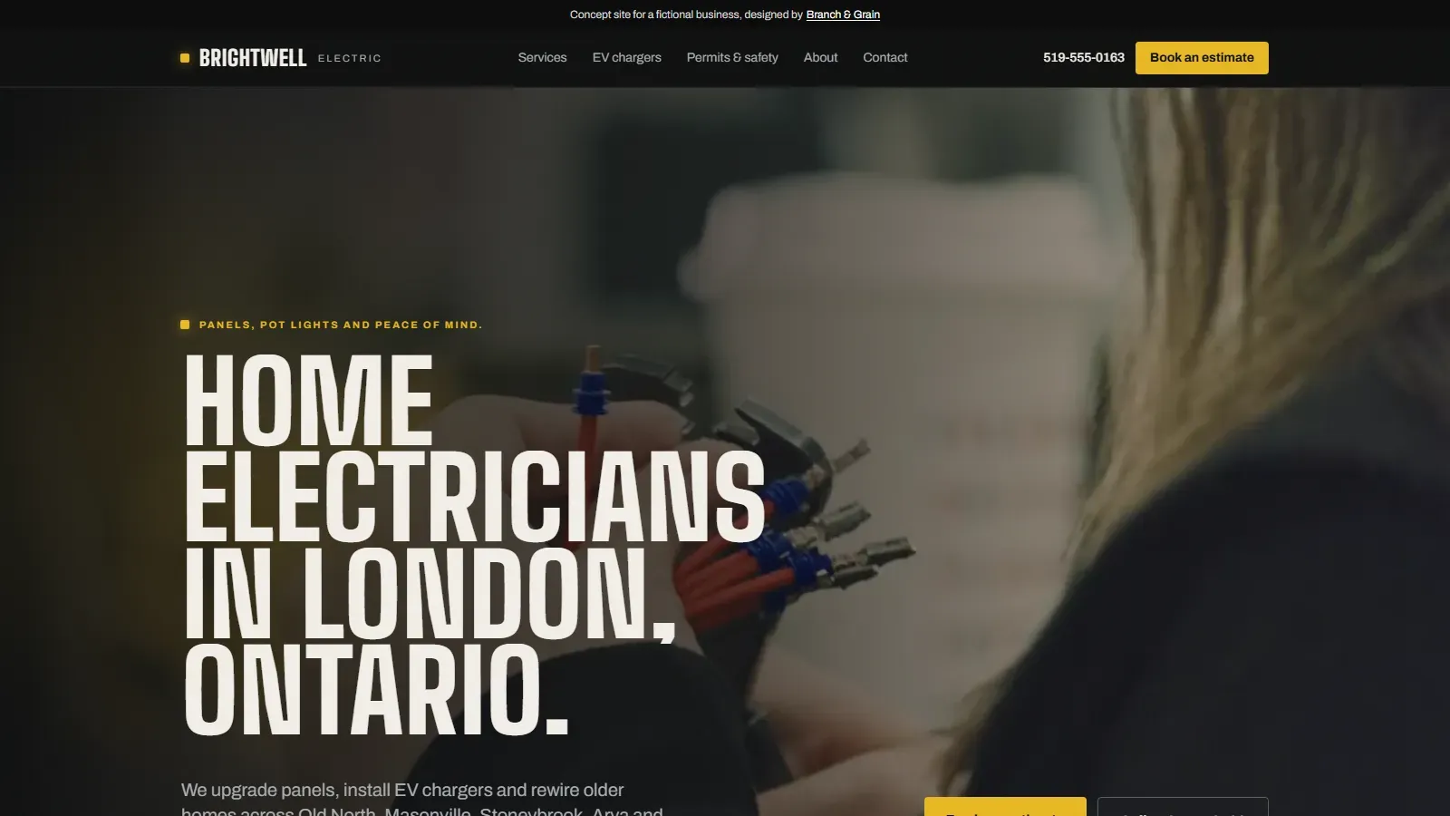 The Brightwell Electric homepage